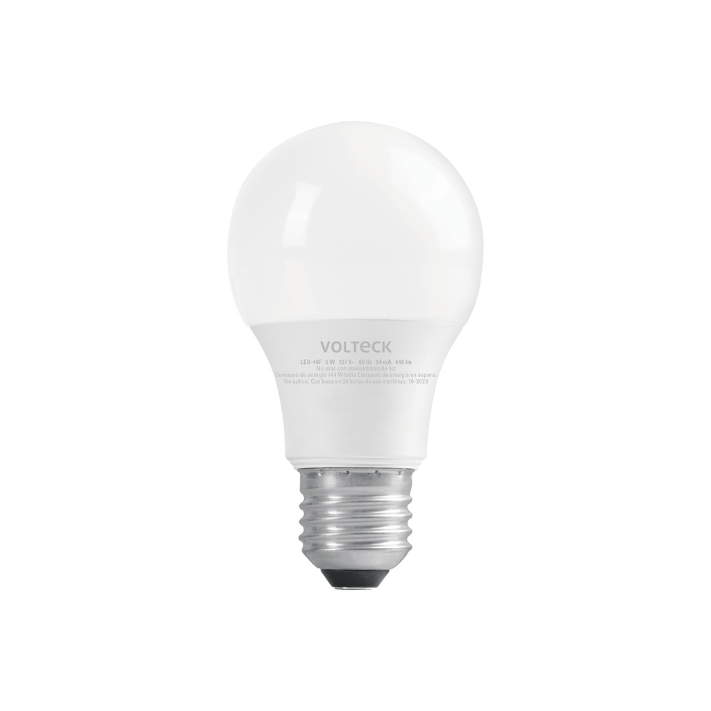 [LED-40F] Lámpara LED A19 6 W (equiv. 40 W) luz de día blíster Volteck