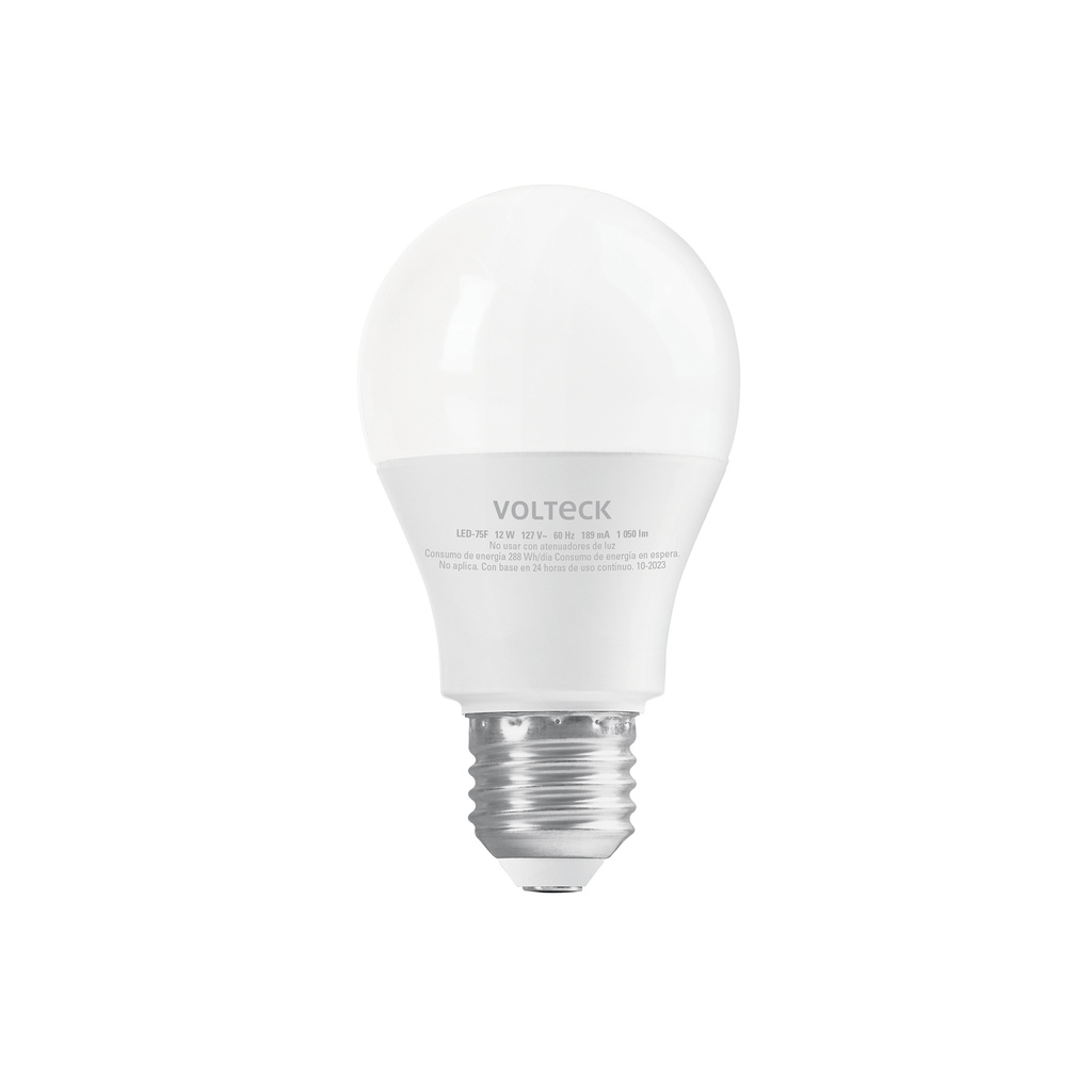 [LED-75F] Lámpara LED A19 12 W (equiv. 75W) luz de día blíster Volteck