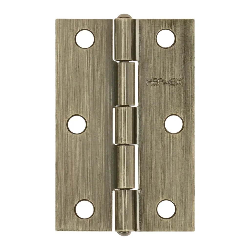 [BR-252] Bisagra rectangular 2-1/2" latón antiguo, Hermex