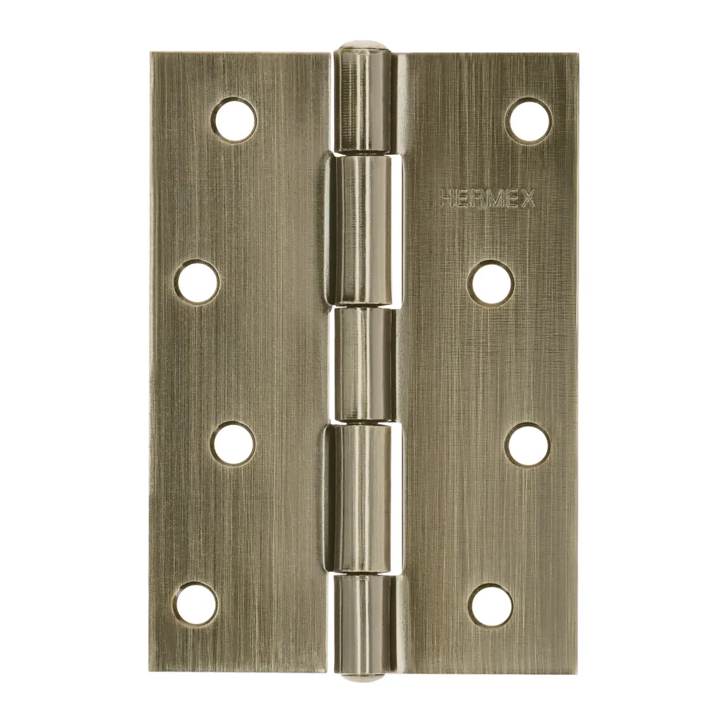 Bisagra rectangular 4" latón antiguo, Hermex