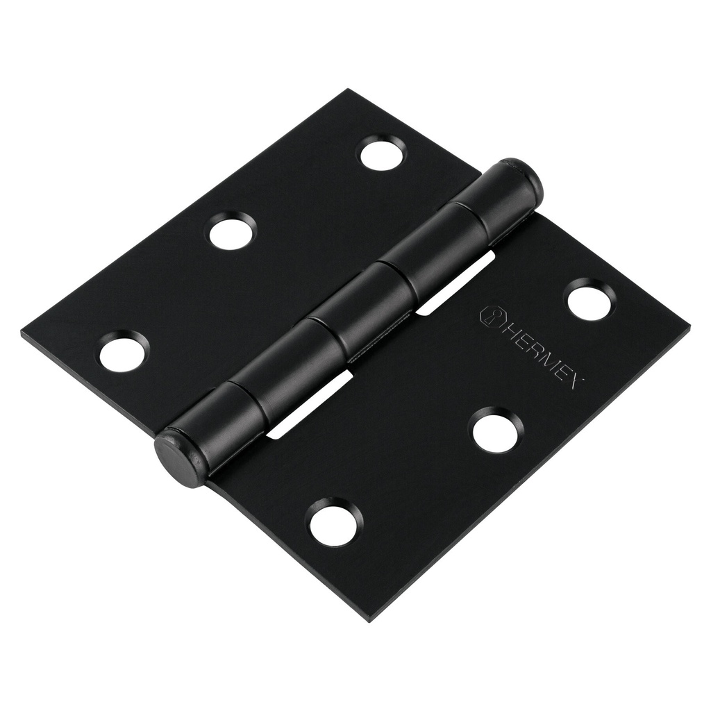 Bisagra cuadrada 3", negro mate, cabeza plana, HERMEX