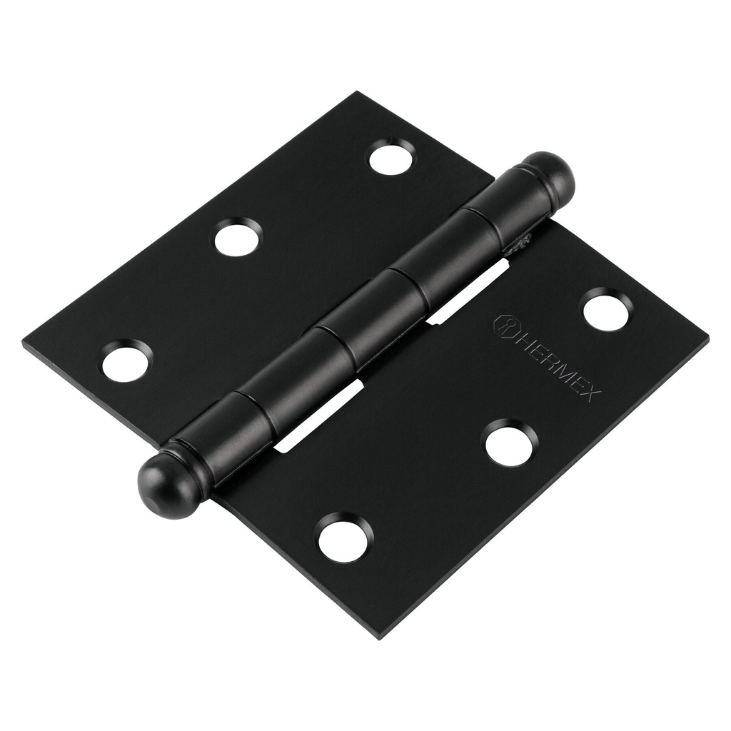 Bisagra cuadrada 3", negro mate, cabeza redonda, HERMEX
