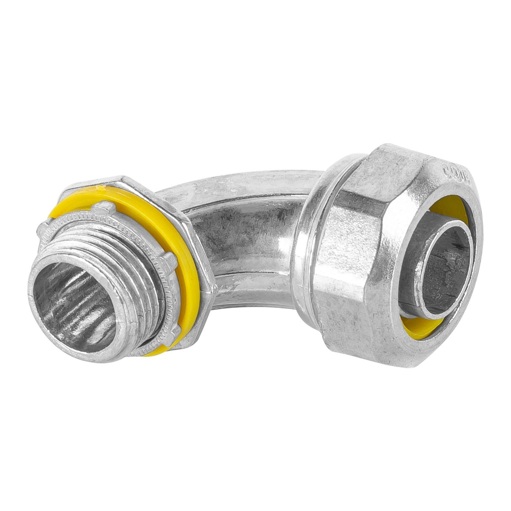 [CLQ-1/2C] Conector curvo de 1/2" para tubo liquid tight, Volteck