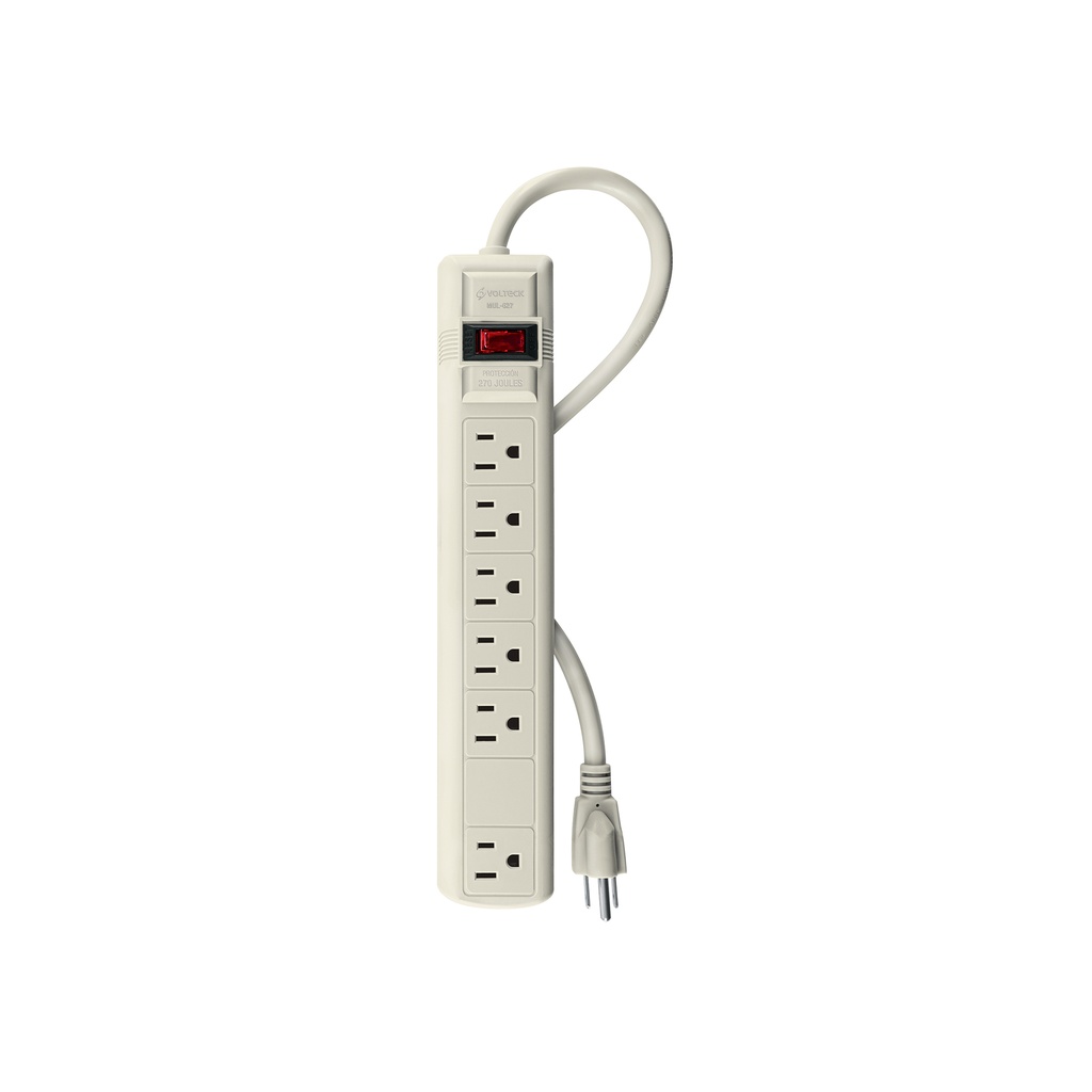 [MUL-6] Multicontacto 16 AWG uso rudo con 6 entradas, VOLTECK