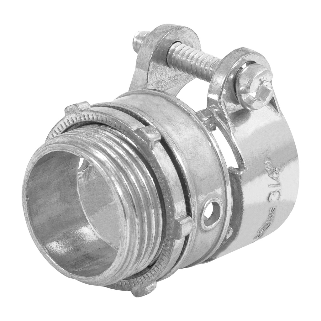Conector recto 3/4" para tubo flexible metálico, Volteck
