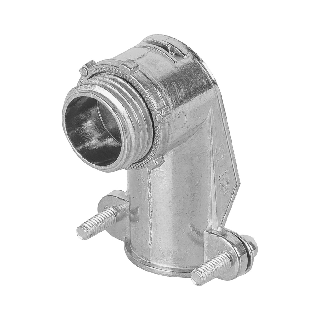 [CTF-1/2C] Conector curvo 1/2" para tubo flexible metálico, Volteck