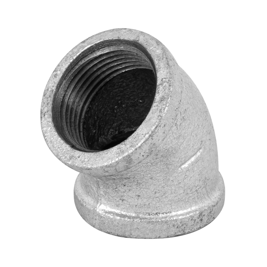 Codo 45° acero galvanizado de 1", Foset