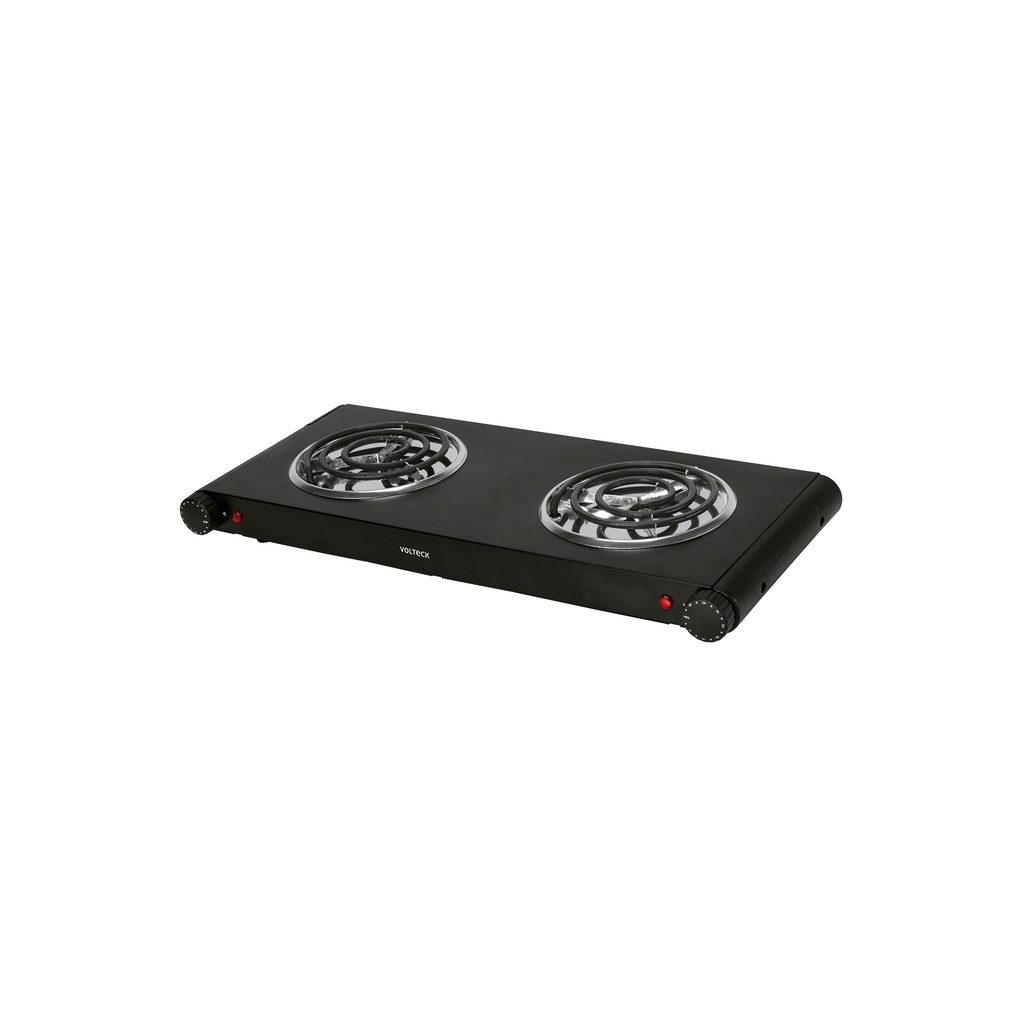 [PAEL-2CN] Parrilla eléctrica 2 quemadores en espiral, negra, VOLTECK