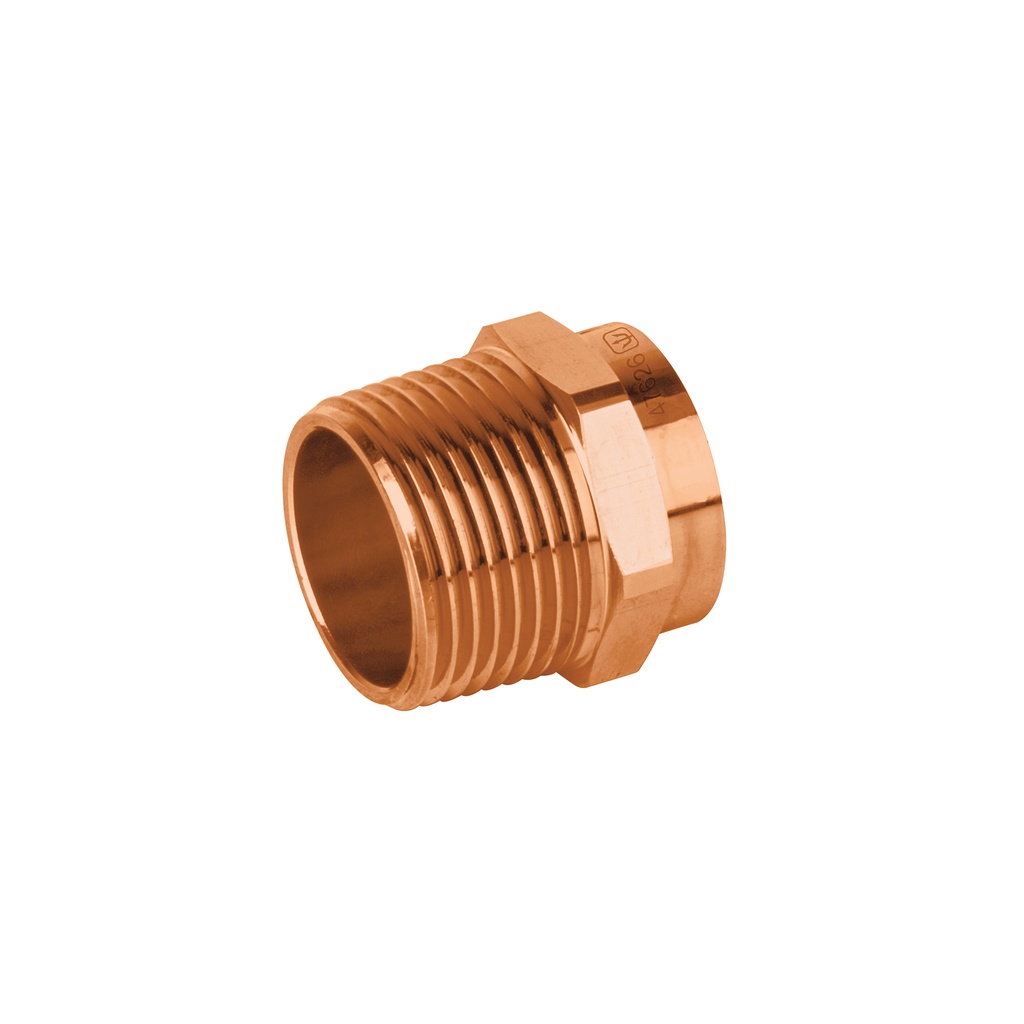 [CC-612B] Conector de cobre de rosca exterior 3/4", Foset Basic