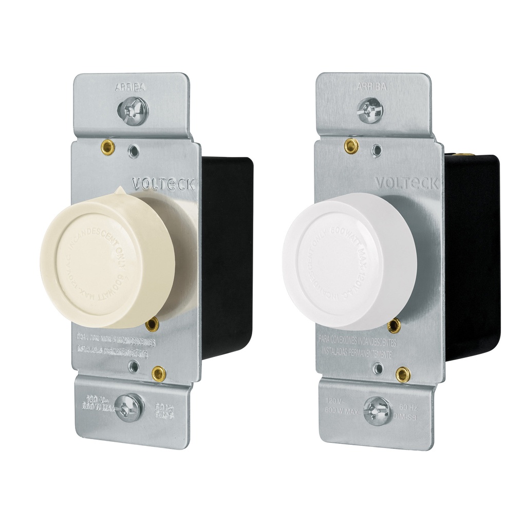 Atenuador de luz giratorio, Standard, blanco, Volteck