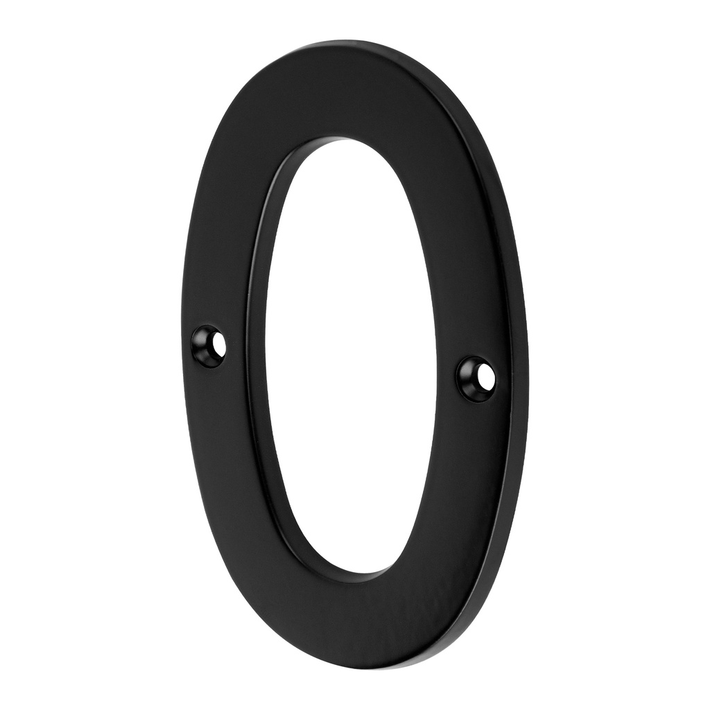 [NUCH-0N] Número 0 de latón sólido 4", negro,  HERMEX