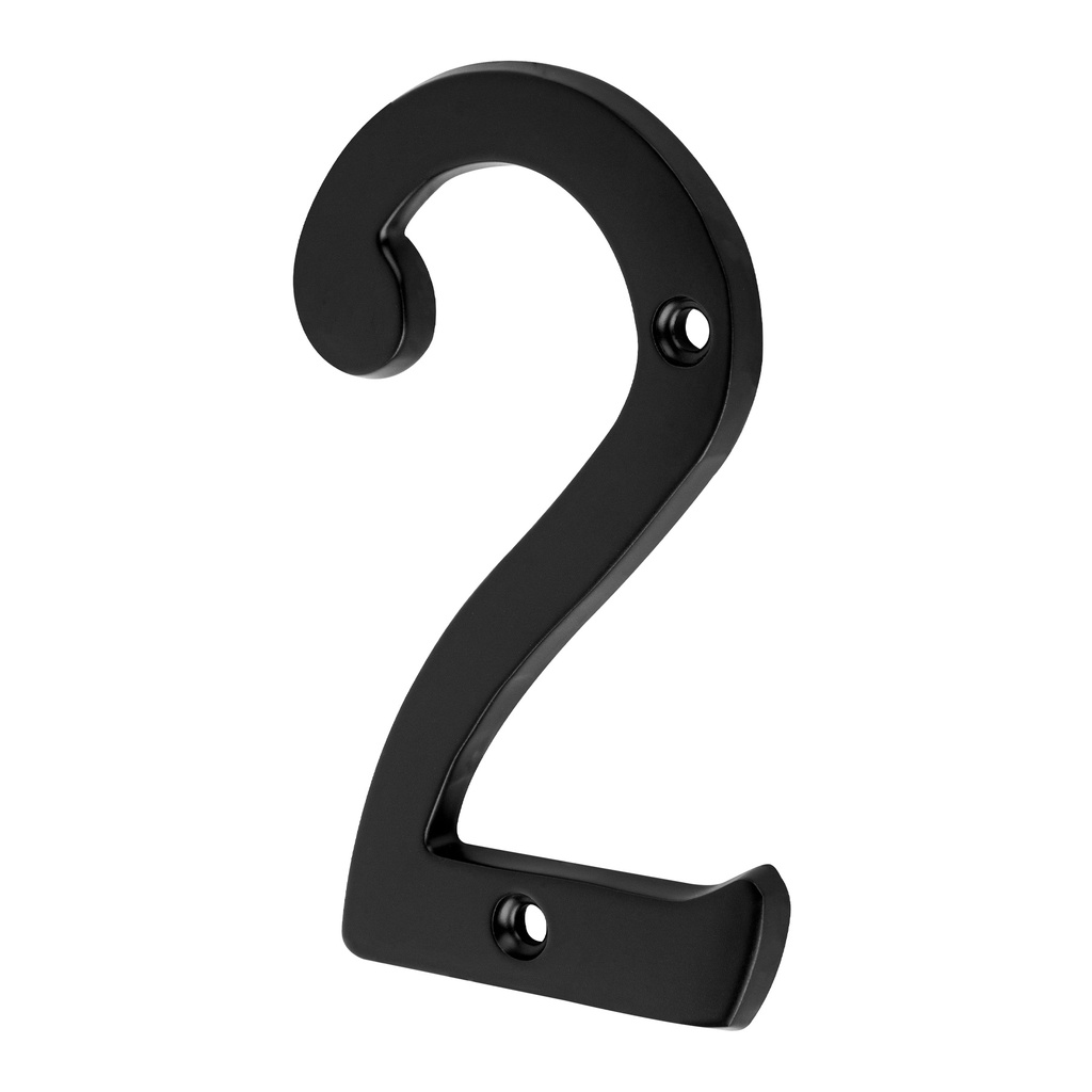Número 2 de latón sólido 4", negro,  HERMEX
