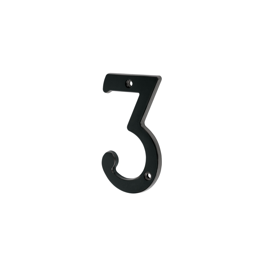 [NUCH-3N] Número 3 de latón sólido 4', negro, HERMEX