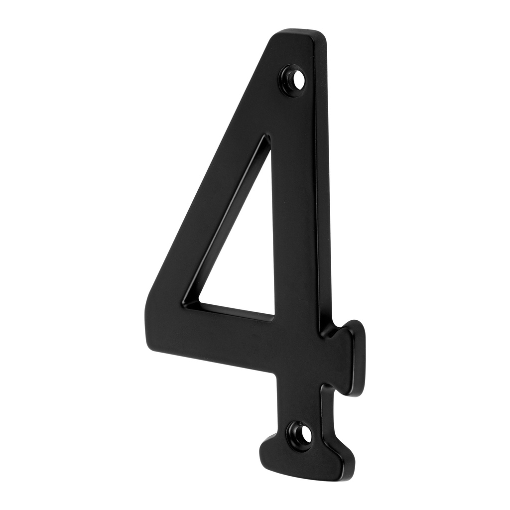 Número 4 de latón sólido 4", negro,  HERMEX