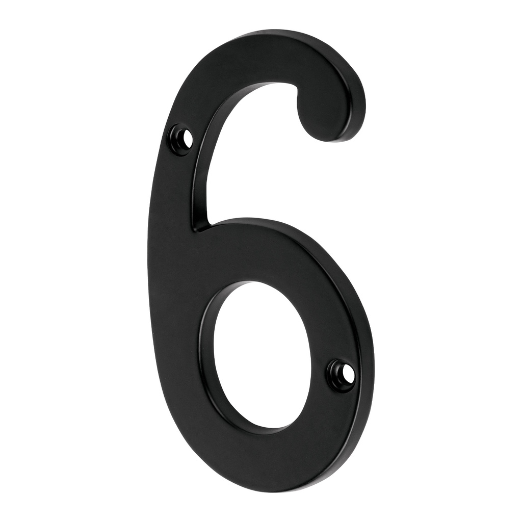 Número 6 de latón sólido 4", negro,  HERMEX