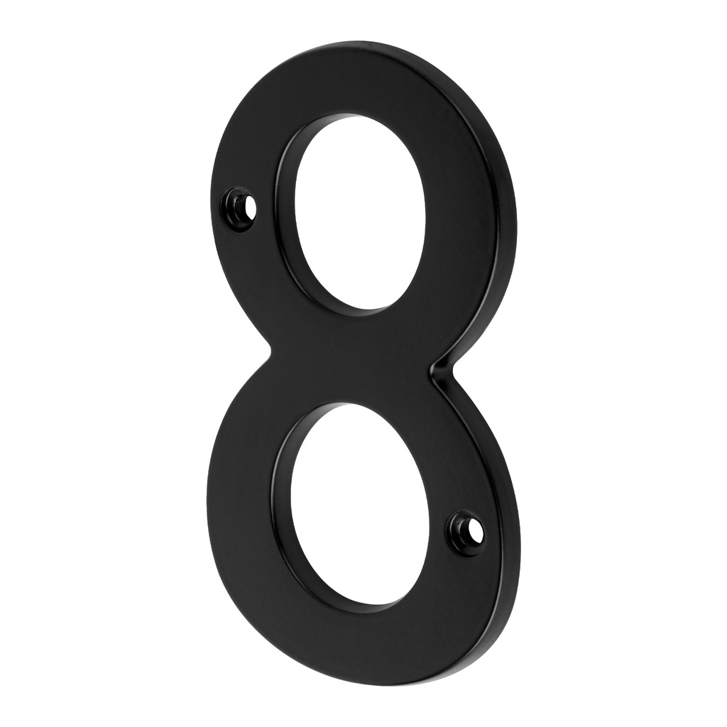 Número 8 de latón sólido 4", negro,  HERMEX