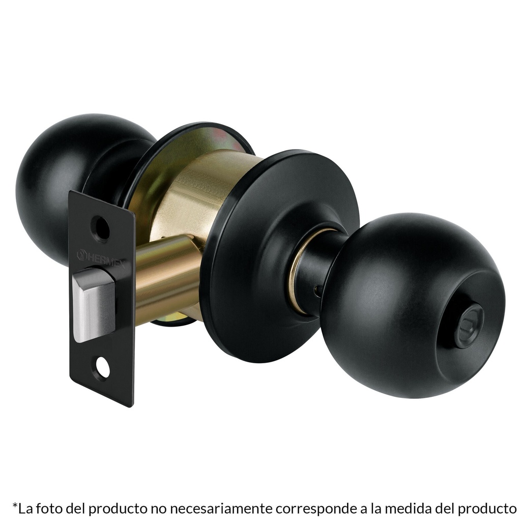 [CEPO-61R] Cerradura pomo, negro, esfera, recámara, HERMEX