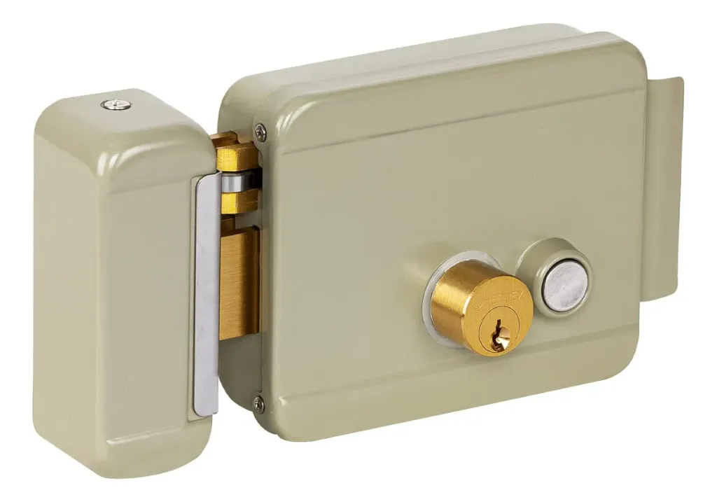 Cerradura electromecánica con botón, izquierda, Hermex