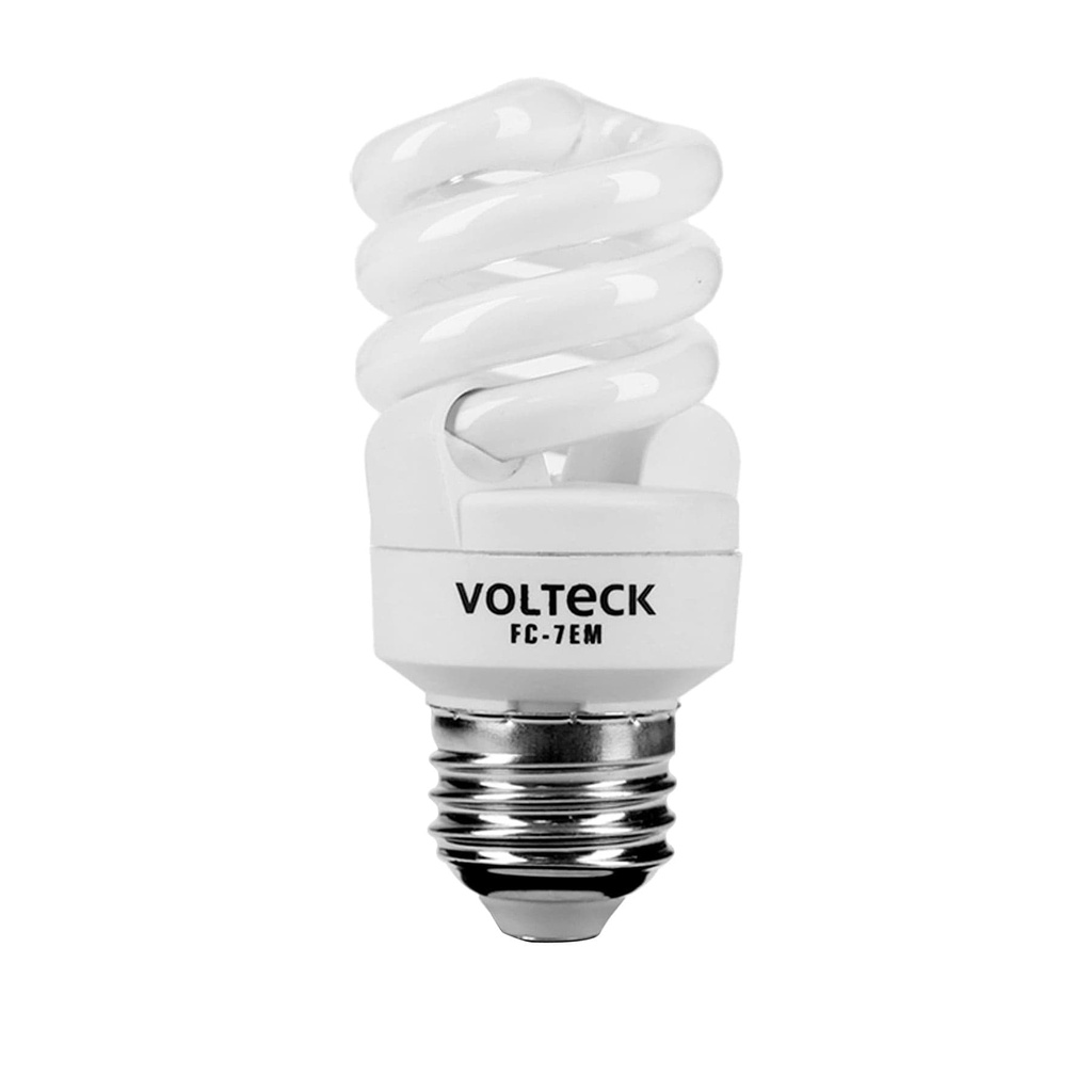 [FC-7EM] Lámpara espiral mini T2 7 W luz cálida en blíster, VOLTECK