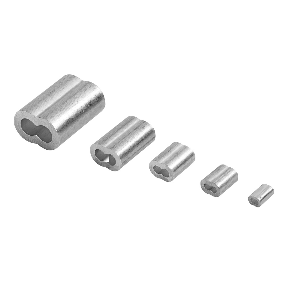 Bolsa con 50 casquillos dobles de aluminio, 3/16", Fiero