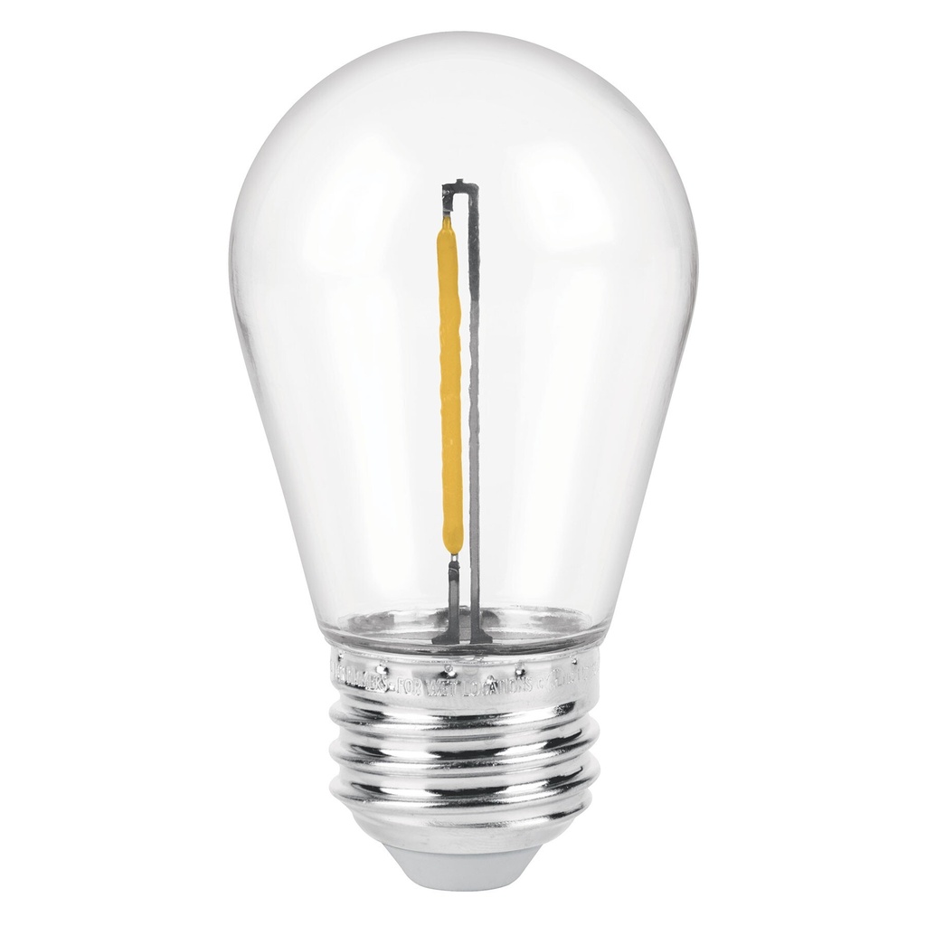 [LED-141FC] Foco LED filamento 1 W, S14, 2200K luz ambar, E26, VOLTECK