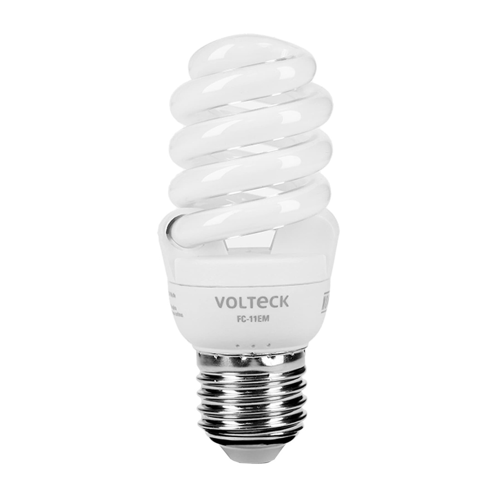[FC-11EM] Lámpara espiral mini T2 11 W luz cálida en blíster, Volteck