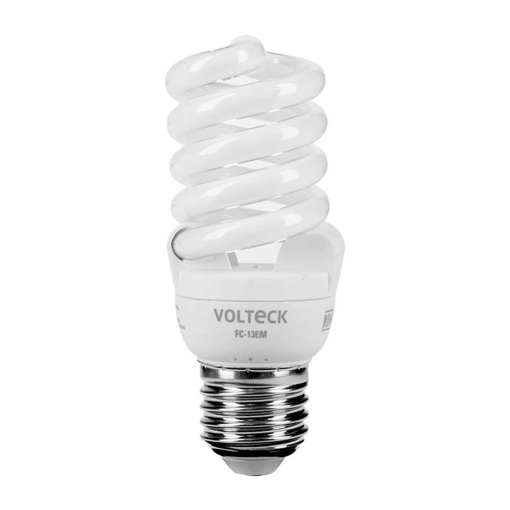 [FC-13EM] Lámpara espiral mini T2 13 W luz cálida en blíster, Volteck