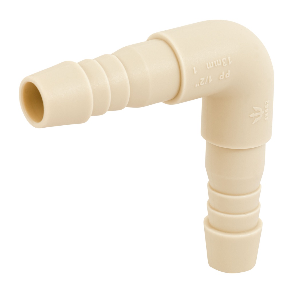 Codo 90° inserción de 1/2" de polipropileno, Foset