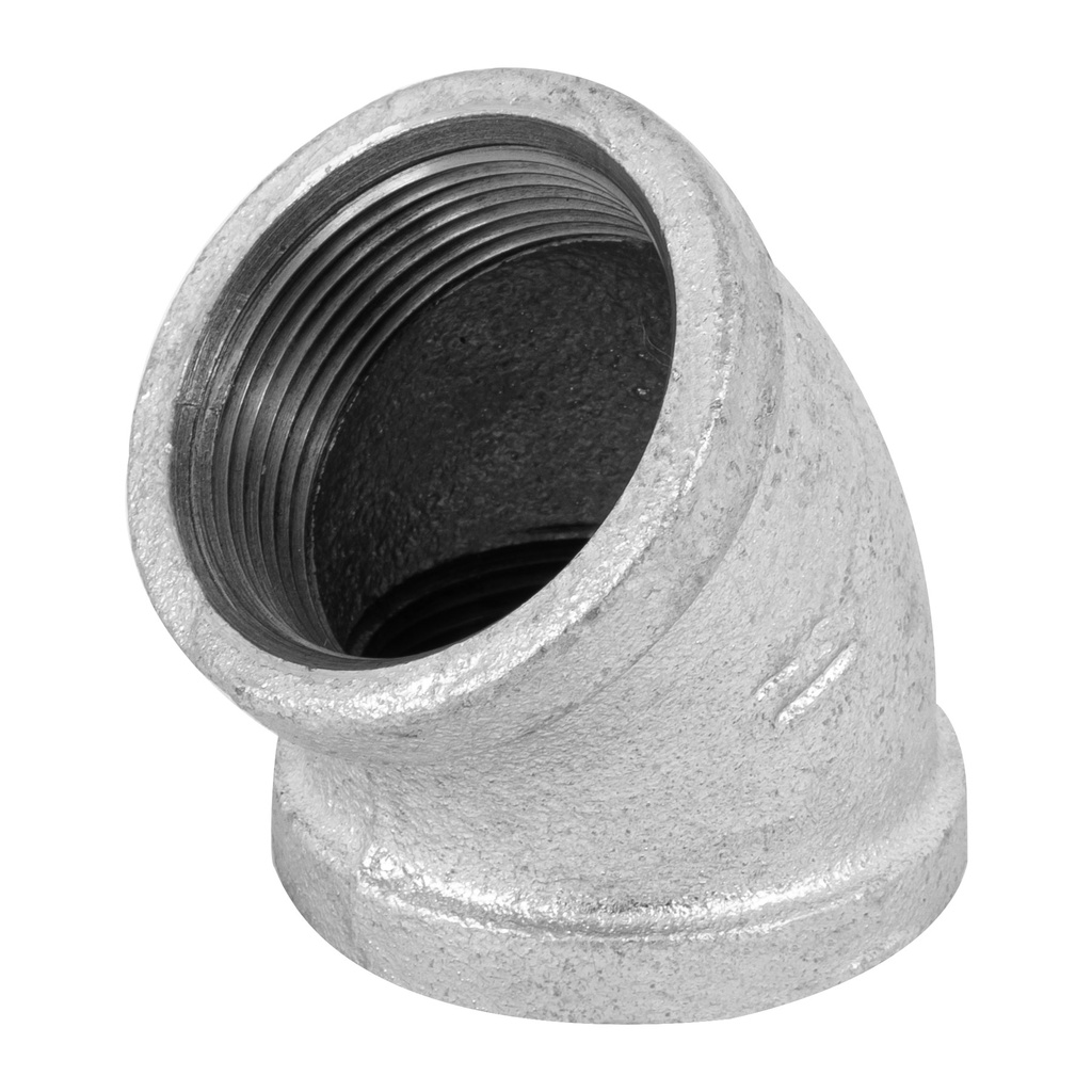 Codo 45° acero galvanizado de 1-1/2", Foset