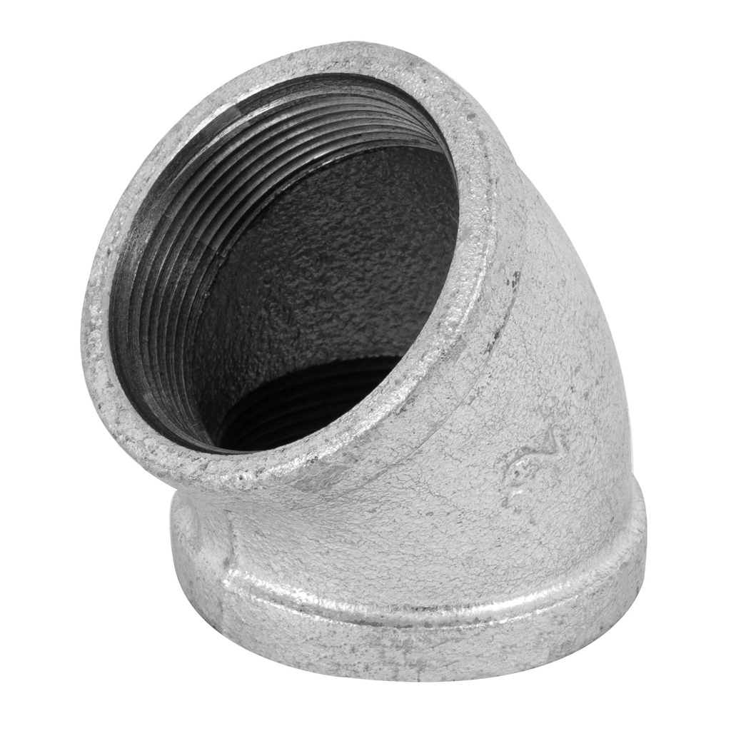 Codo 45° acero galvanizado de 2", Foset