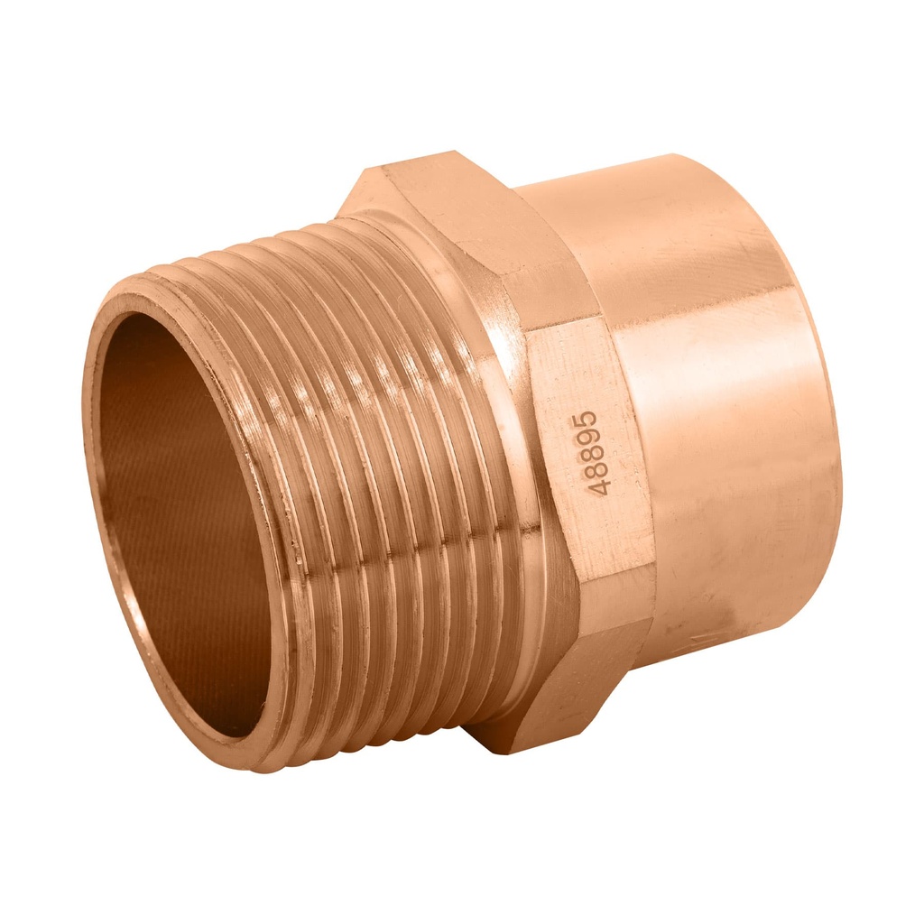 Conector de cobre, rosca exterior 1-1/4", Foset