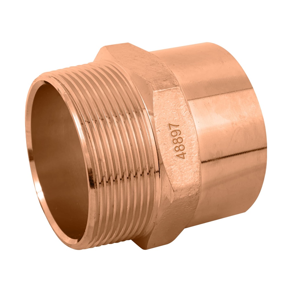 Conector de cobre, rosca exterior 2", Foset