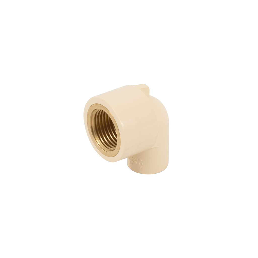 [CPVC-501] Codo 90° de CPVC con inserto latón 1/2", Foset