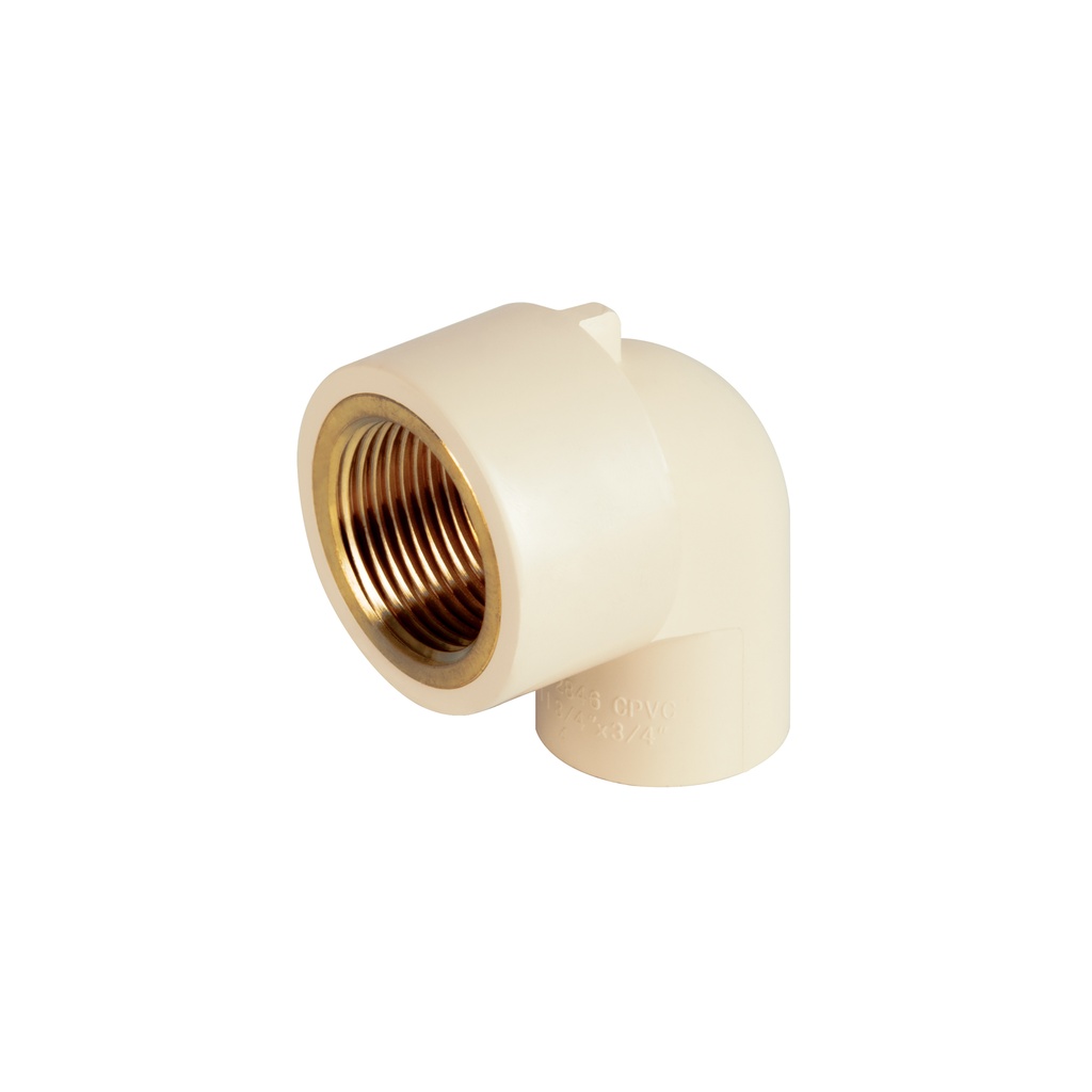 [CPVC-502] Codo 90° de CPVC con inserto latón 3/4", Foset