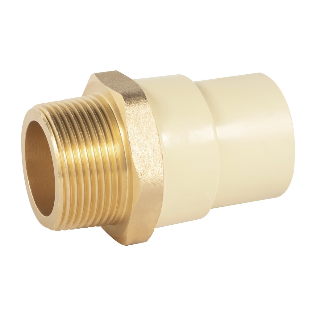 [CPVC-654] Adaptador macho de CPVC 1-1/4' con inserto de latón, FOSET