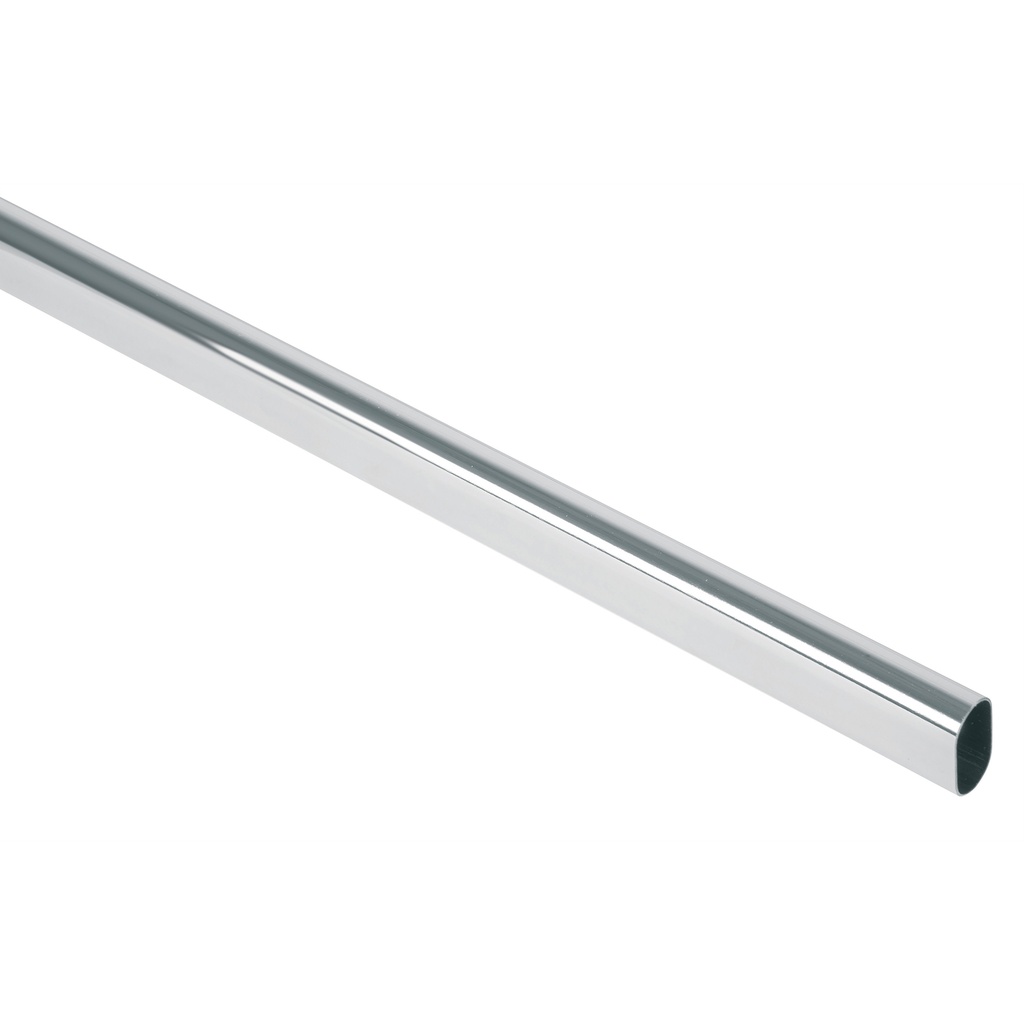 [TO-530] Tubo ovalado para clóset, 3.0 m, acero cromado, Hermex