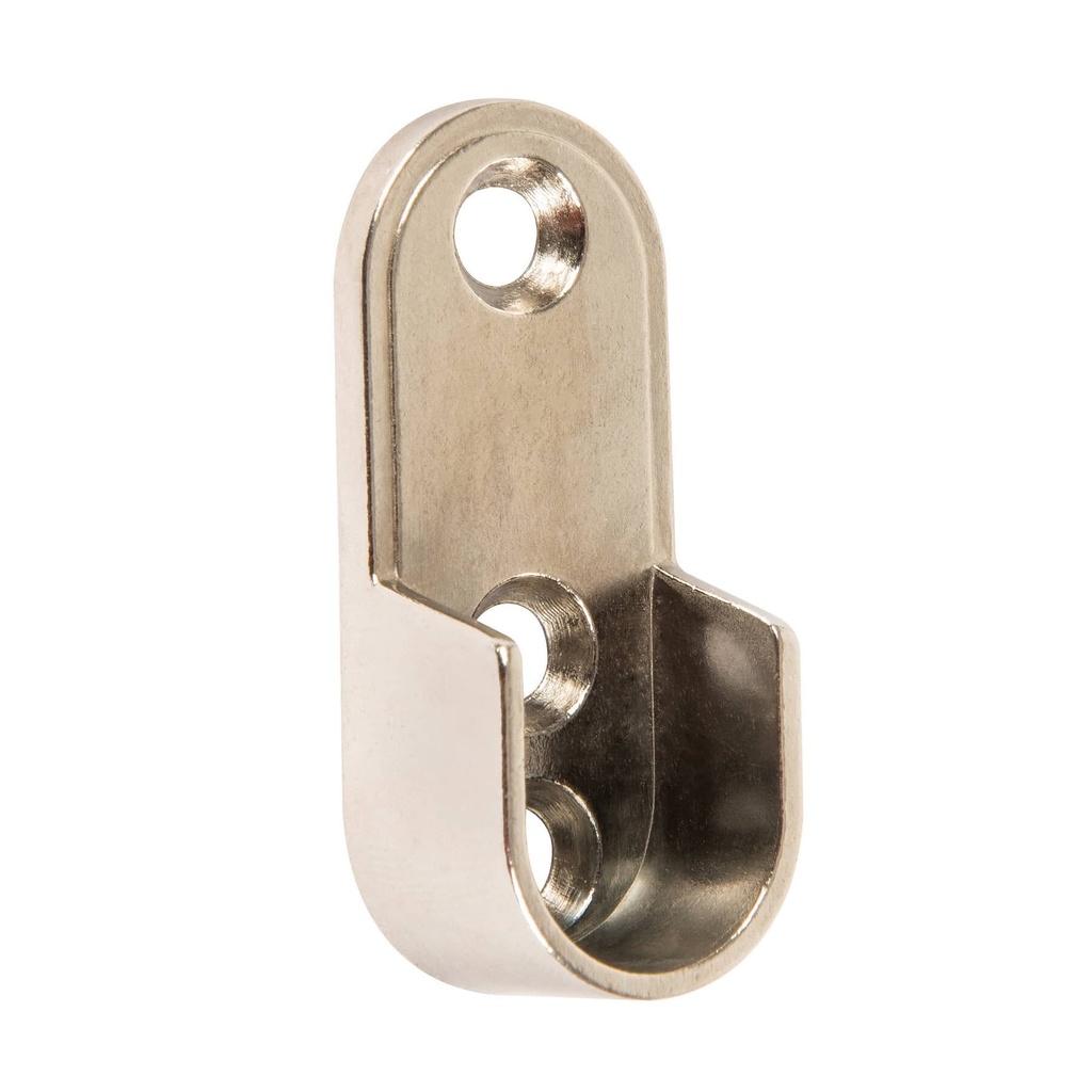 Brida niquelada para tubo ovalado de clóset, Hermex