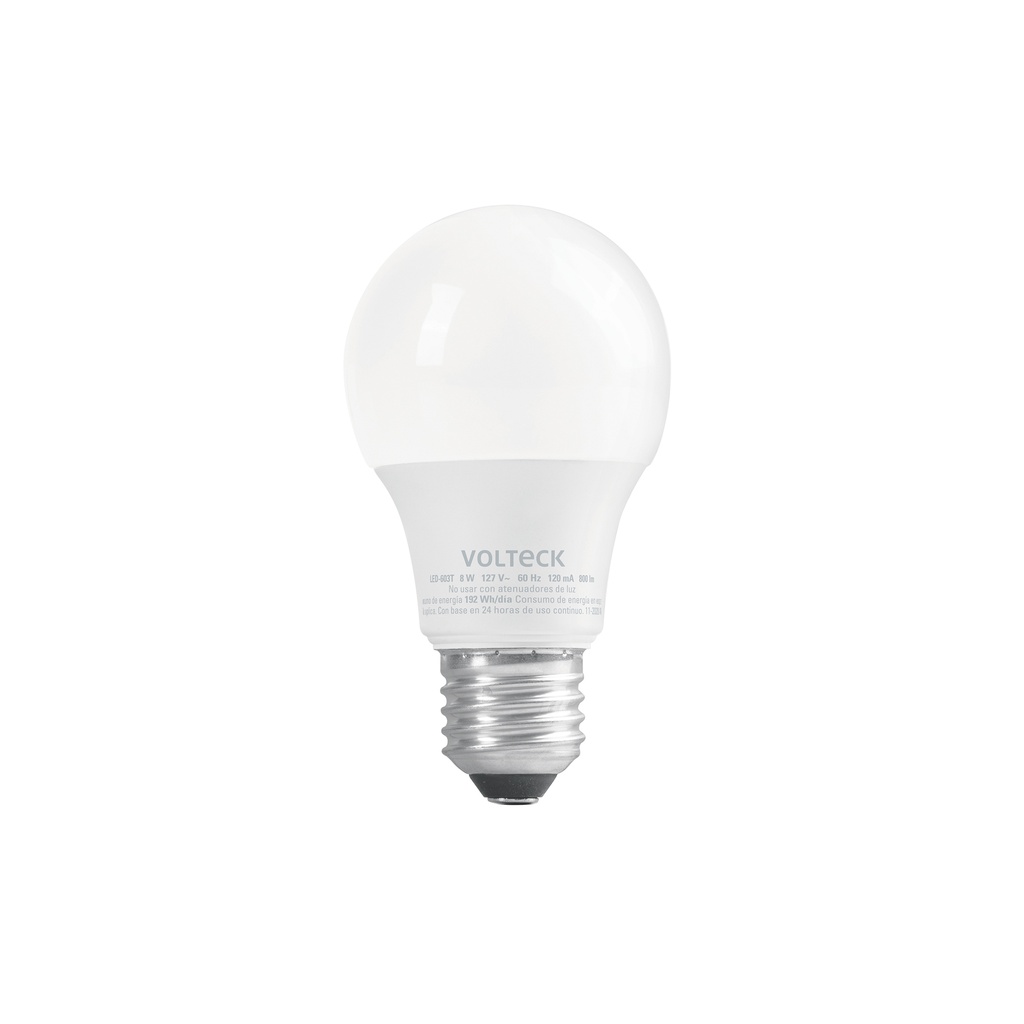 [LED-603T] Foco LED 8W (60W) A19, con 3 tonos de luz, VOLTECK