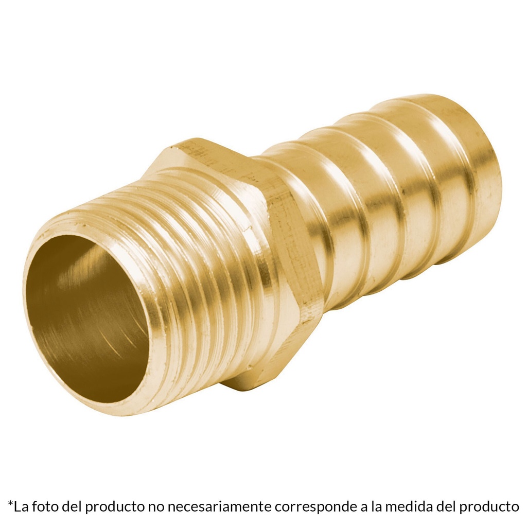 [ADPO-3/4M] Adaptador macho de latón 3/4" para poliducto, Foset