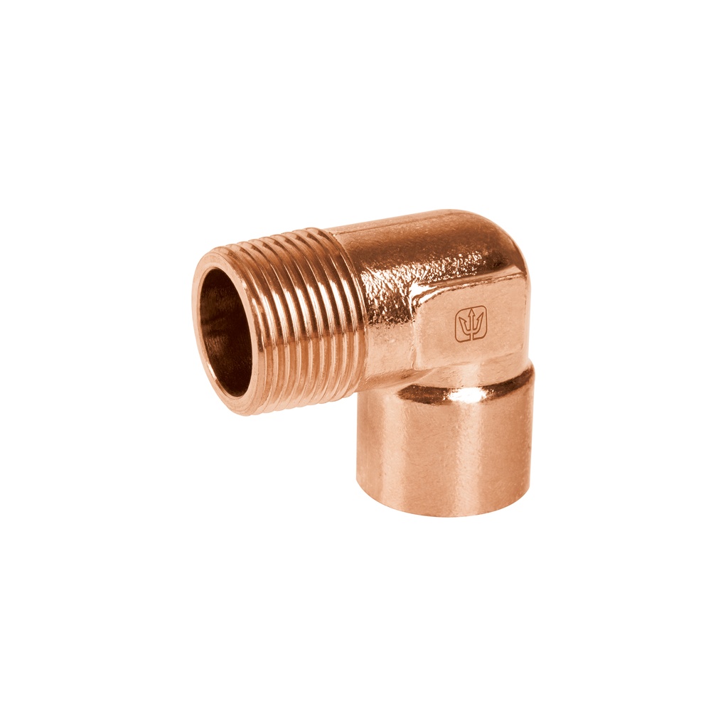 Codo 90° de cobre, rosca exterior 3/4", Foset