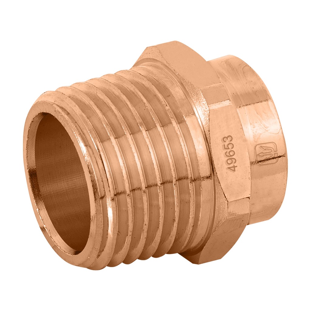 [CC-611] Conector de cobre, rosca exterior 1/2", Foset