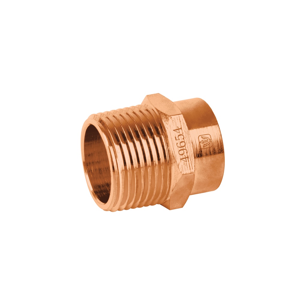 Conector de cobre, rosca exterior 3/4", Foset