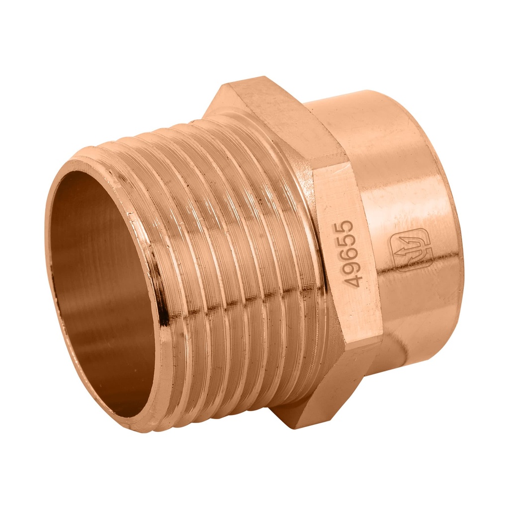 Conector de cobre, rosca exterior 1", Foset