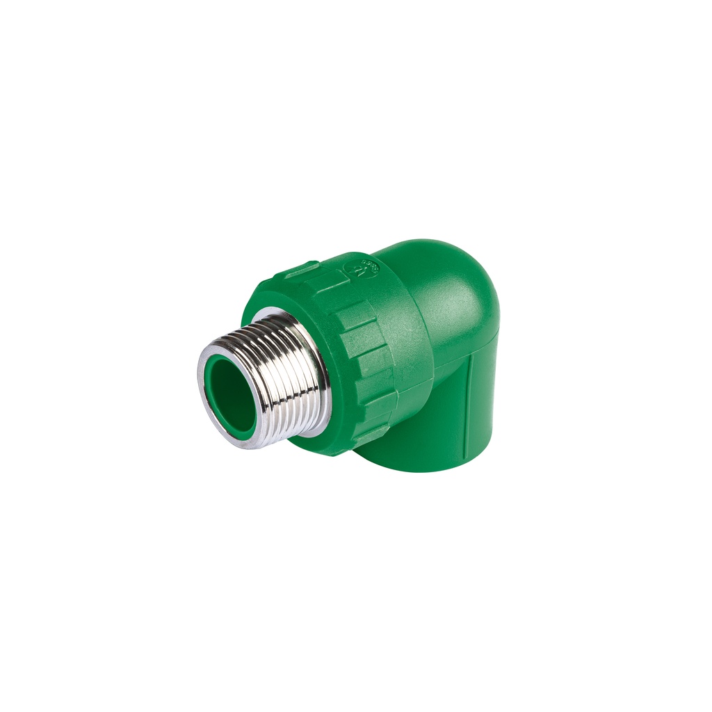 [CV-512] Codo 90° PPR,  3/4', rosca macho con inserto metálico, FOSET