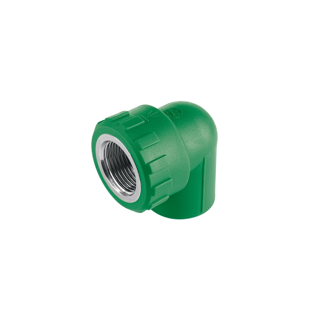 [CV-502] Codo 90° PPR, 3/4', rosca hembra con inserto metálico, FOSET