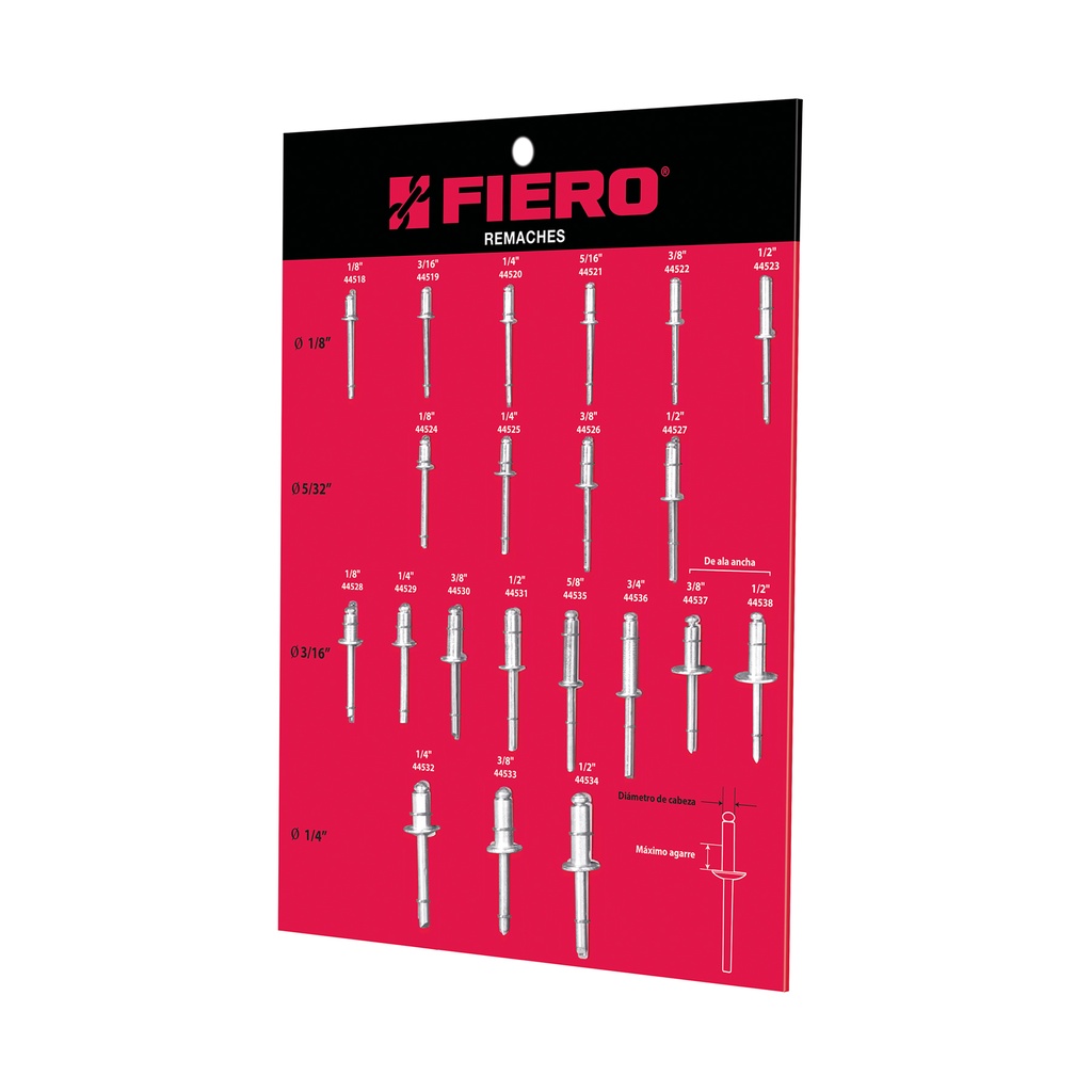 EXHIBIDOR FIERO DE REMACHES