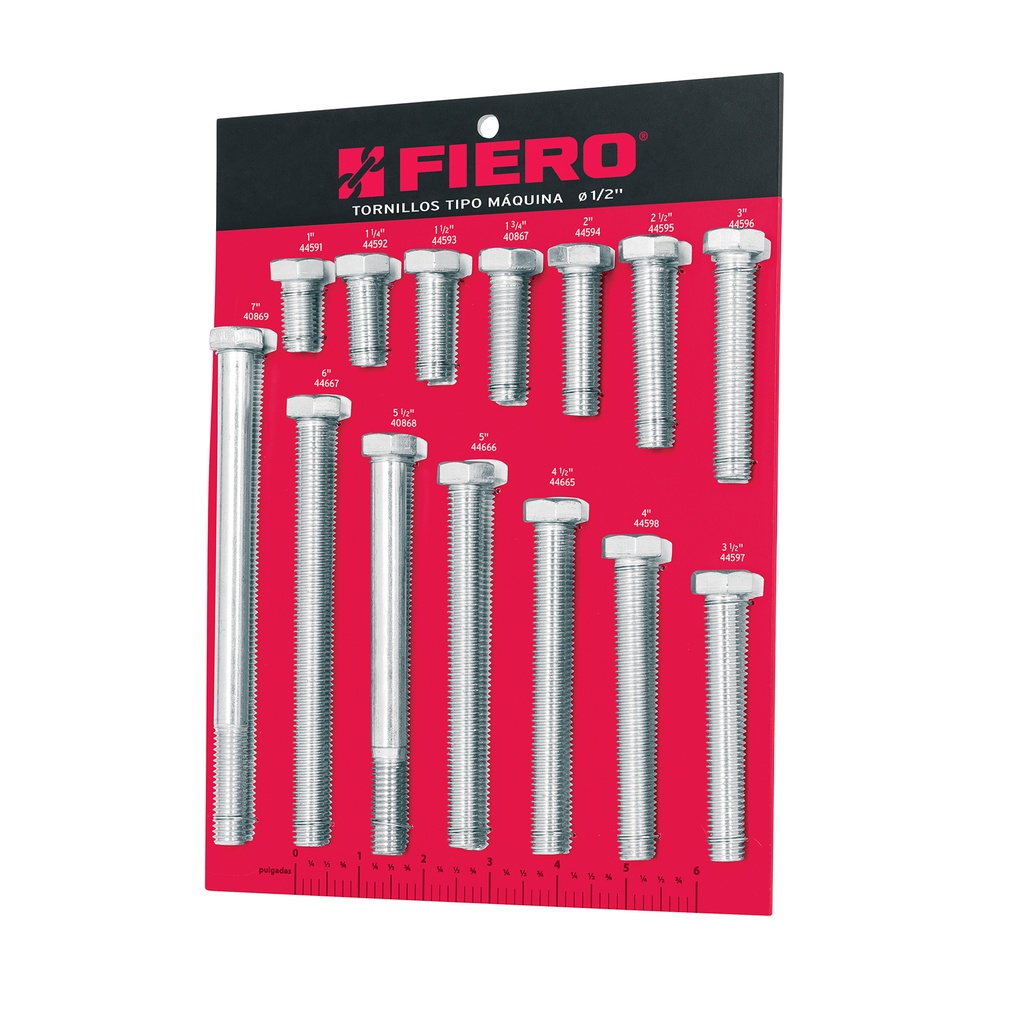 [EXF-TORM-1/2] Exhibidor FIERO con tornillos tipo máquina, 1/2'