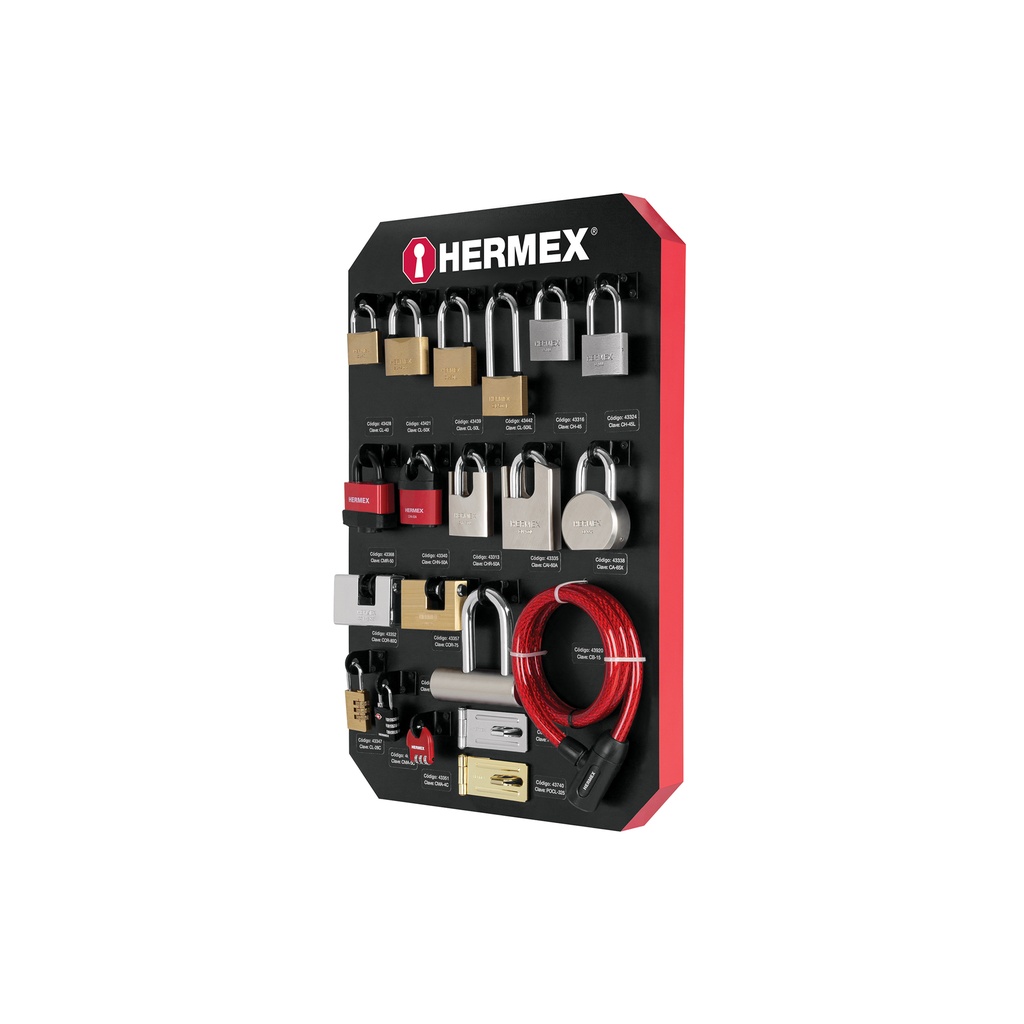 [EX-HE-CA] Exhibidor con candados, Hermex