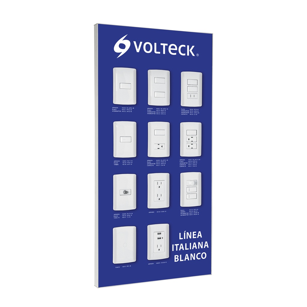 [EX-LIB-VK] Exhibidor línea italiana blanco, VOLTECK