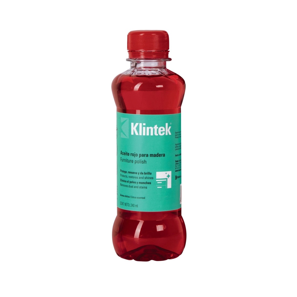 [AMU-24] Aceite rojo para muebles, 240 ml, Klintek